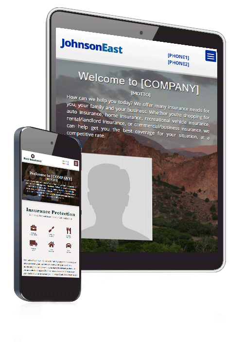 Website Template displayed on iPhone